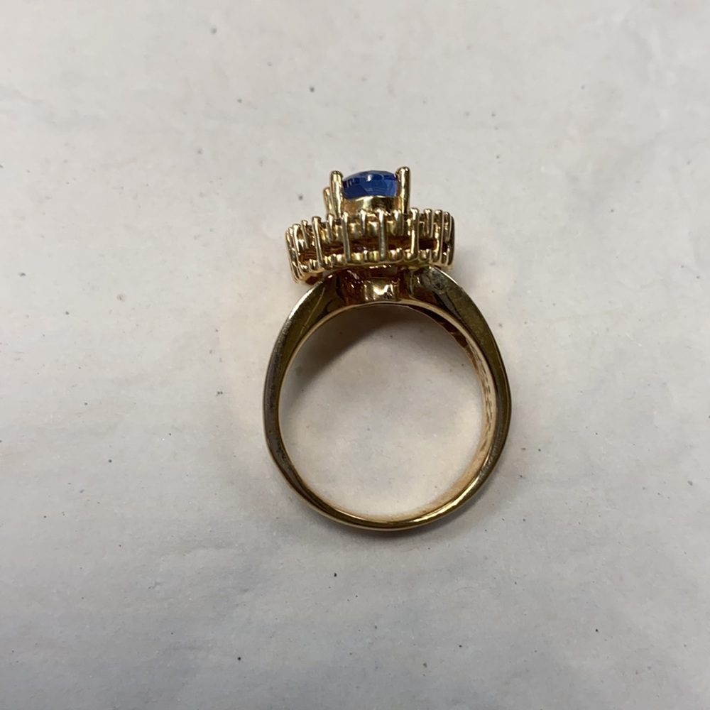 14K yellow gold diamonds tanzanite ring - Picture 8 of 8